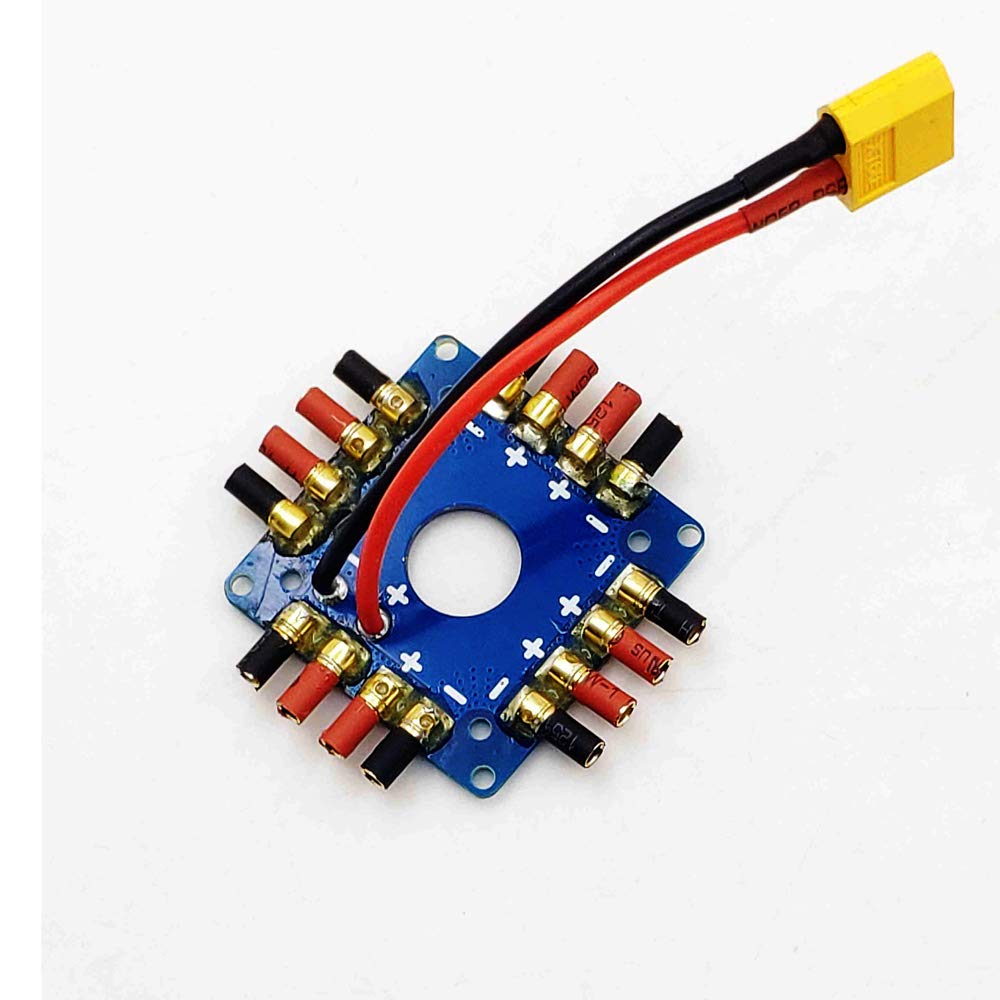 ESC Netzteil-Verteilerplatine Für RC-Drohne & Flugzeug - Mit XT60 & 3,5 Mm Bananensteckern, Größe 6,6x6,6 Cm - Leicht & Kompatibel