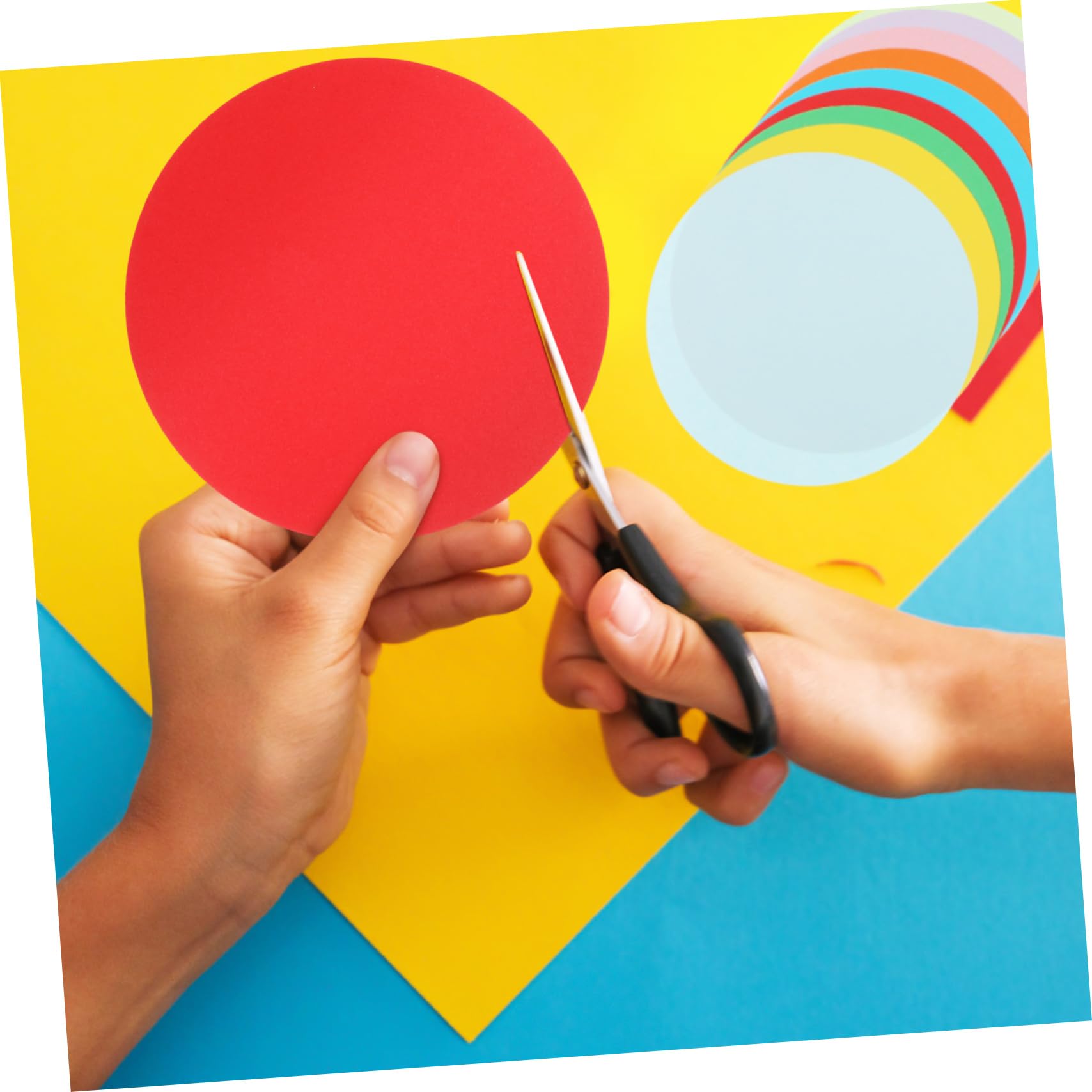 STOBOK 500 Blatt Farbiges Origami Papier in Runden Kreisen Stabiles Bastelpapier für Vielseitige Verwendung und Dekoration für Kinder und Anfänger
