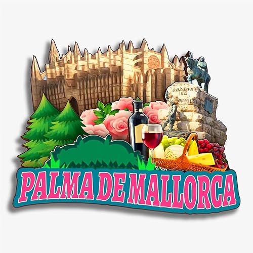 Palma de Mallorca - Imán para nevera, colección de madera 3D, hecho a mano, viajes, ciudad, recuerdos, nevera, regalo para decoración del hogar, 625 Palma de Mallorca - Imán para nevera, colección de madera 3D, hecho a mano, viajes, ciudad, recuerdos, nevera, regalo para decoración del hogar, 625