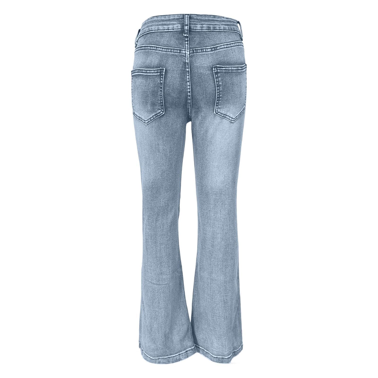 Jeans holgados para mujer, cintura media a baja, estilo novio, ropa urbana, pantalones de mezclilla con corte de bota para mujer