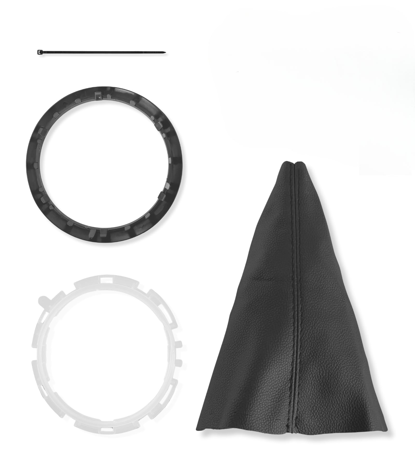 1neiSmartech Housse de levier de vitesse, roue, cadre extérieur noir Compatible avec Citroën C3 2003-2009, OEM 2403CV, 1606400280, 7589T8, 7589V0