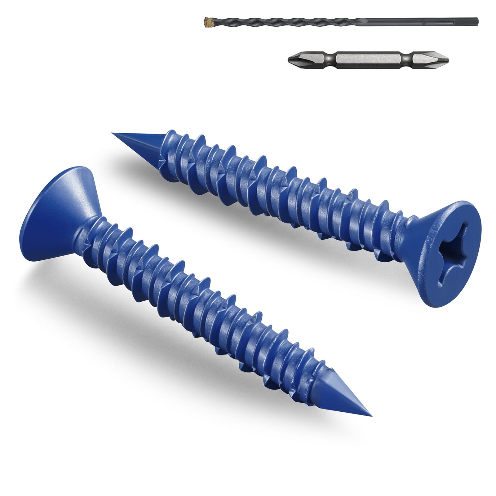 Snapklik.com : BNUOK 35Pcs 1/4 X 1-3/4 Inch Concrete Screws Anchor