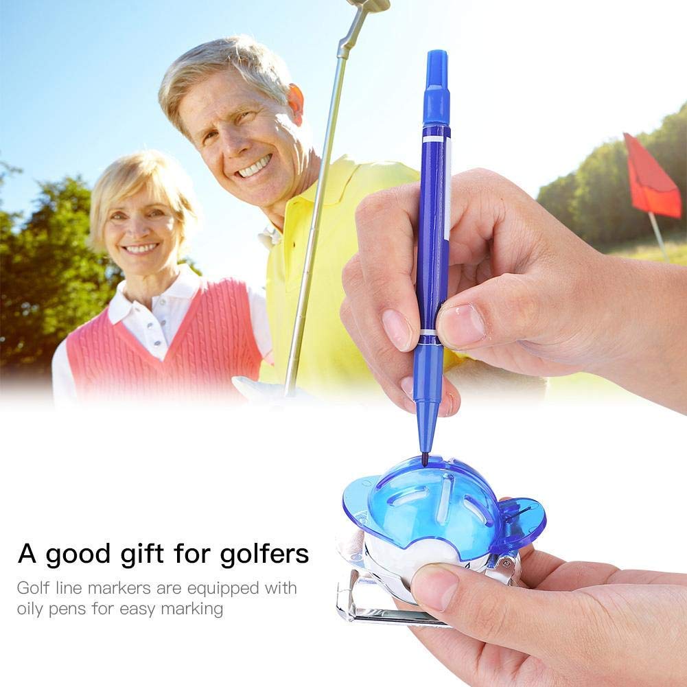 Keenso marker do piłki golfowej, 3 kolory, marker liniowy do linii piłki golfowej, narzędzie do wyrównywania z długopisem i akcesoriami