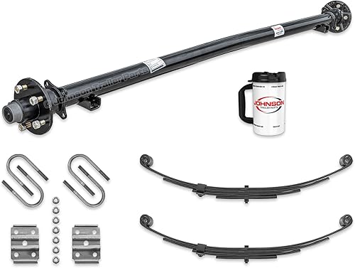 Eje 3.500 Lb remolque Polea con muelles de doble ojo y pernos (95 pulgadas cara, 80 pulgadas centro) 5 tornillos 4,5