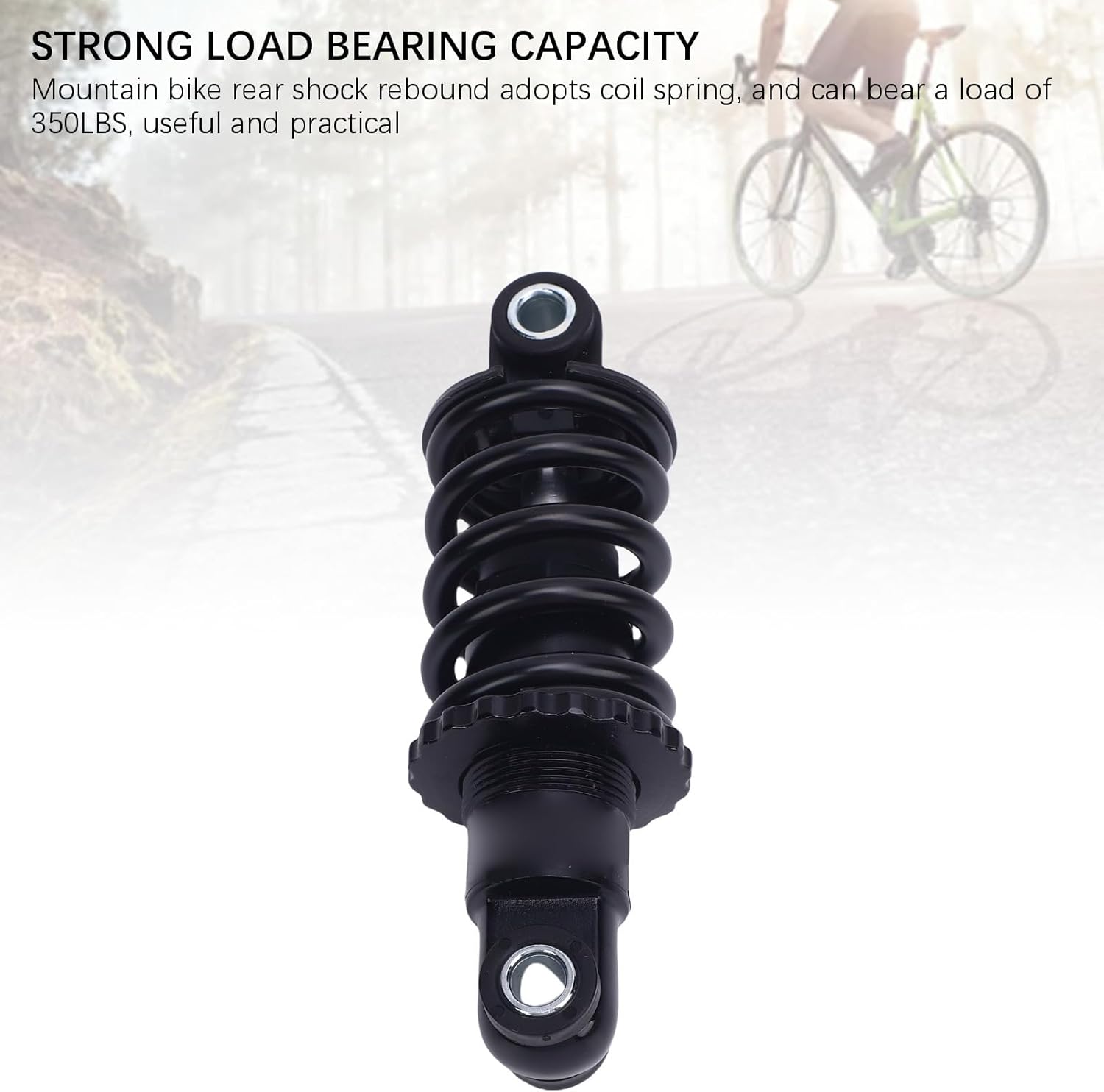 Rear Shock Damper,Bike Spring Shock Absorber for Folding Bicycle Mountain Bike Electric Scooter 350LBS 125mm Coil Spring Heavy Duty with Mounting Hardware