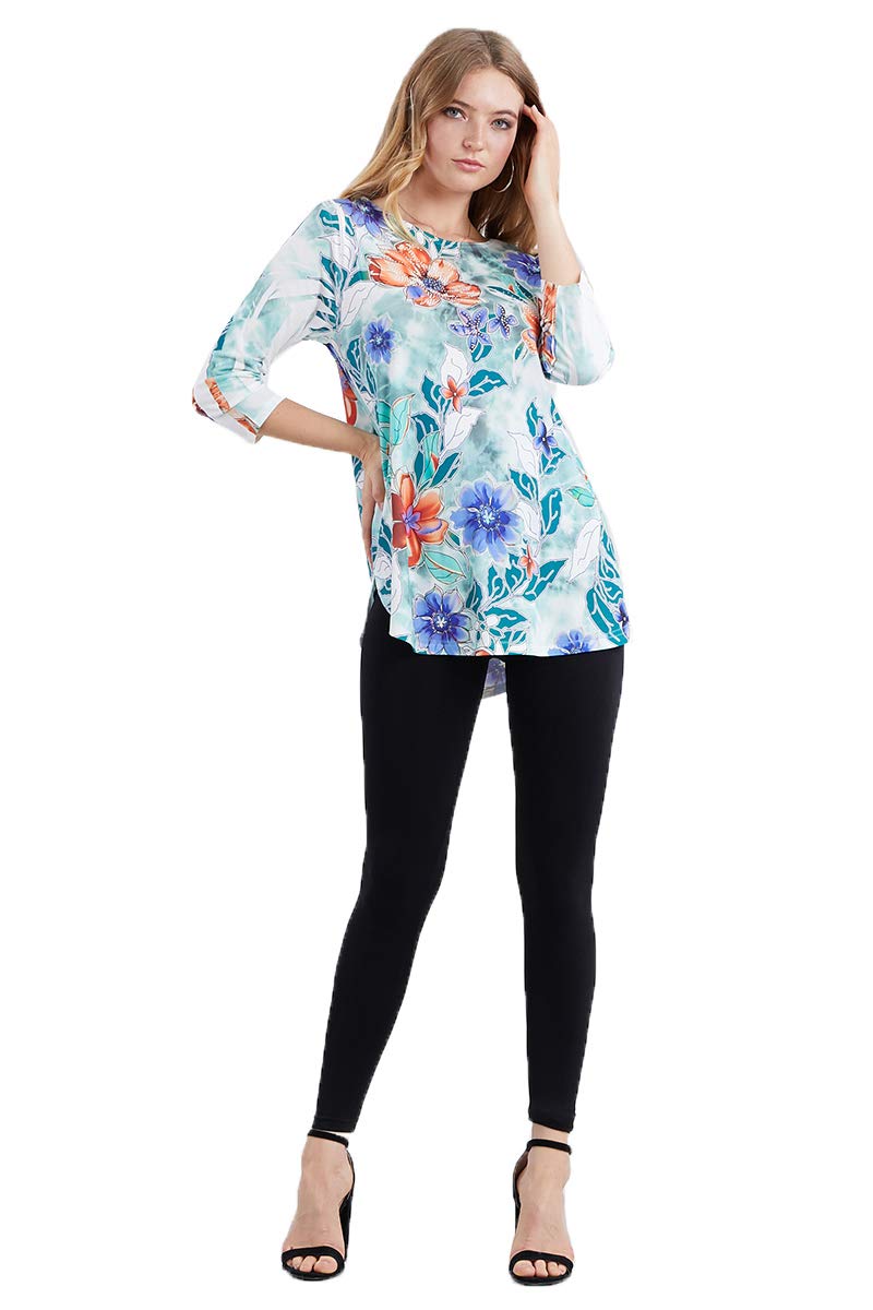 Jostar Women's HIT Rounded Bottom Tunic TopQuarter Sleeve Sublimation Plus