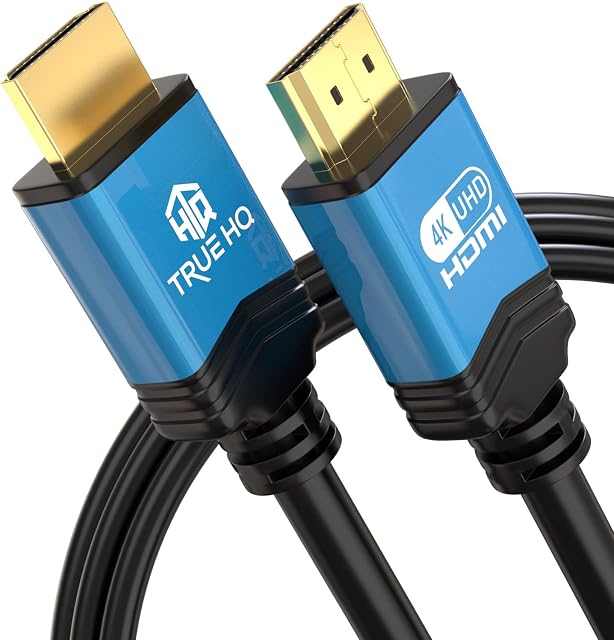 True HQ 4K HDMI Cable 10M HDMI Lead Ultra High Speed 18Gbps Long HDMI 2.0 Cord Ethernet | 4K@60Hz Ultra HD UHD 2160p HD 1080p ARC 3D | Compatible with PS5/PS4 Xbox CCTV Projector PC SKY Fire TV
