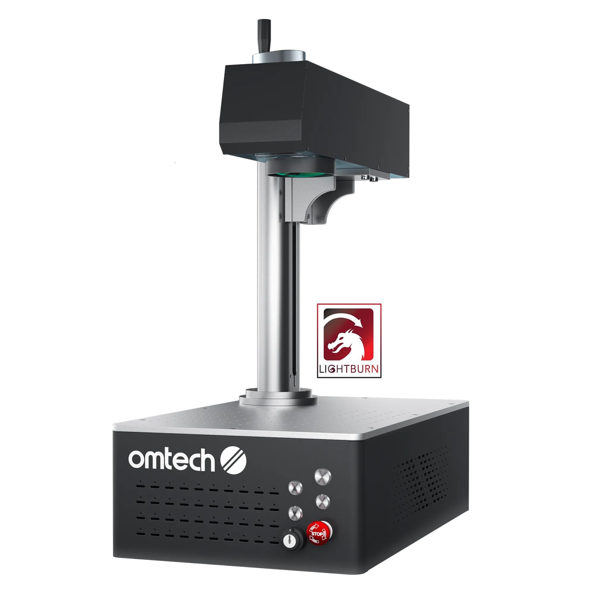 OMTech 30W Autofocus Fiber Laser Marking Machine with Lightburn, Fiber Laser Engraver for Metal Marking, 6
