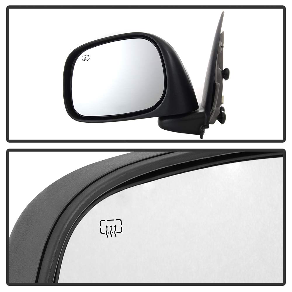 Wajir - Espejo Retrovisor De Vidrio Convexo Con Textura Para El Lado Izquierdo Del Conductor, Para Dodge Ram 1500 2002-2009 Para Ram 2500/ 3500 2005-2009, 1 Unidad, Plástico Negro WJR1072