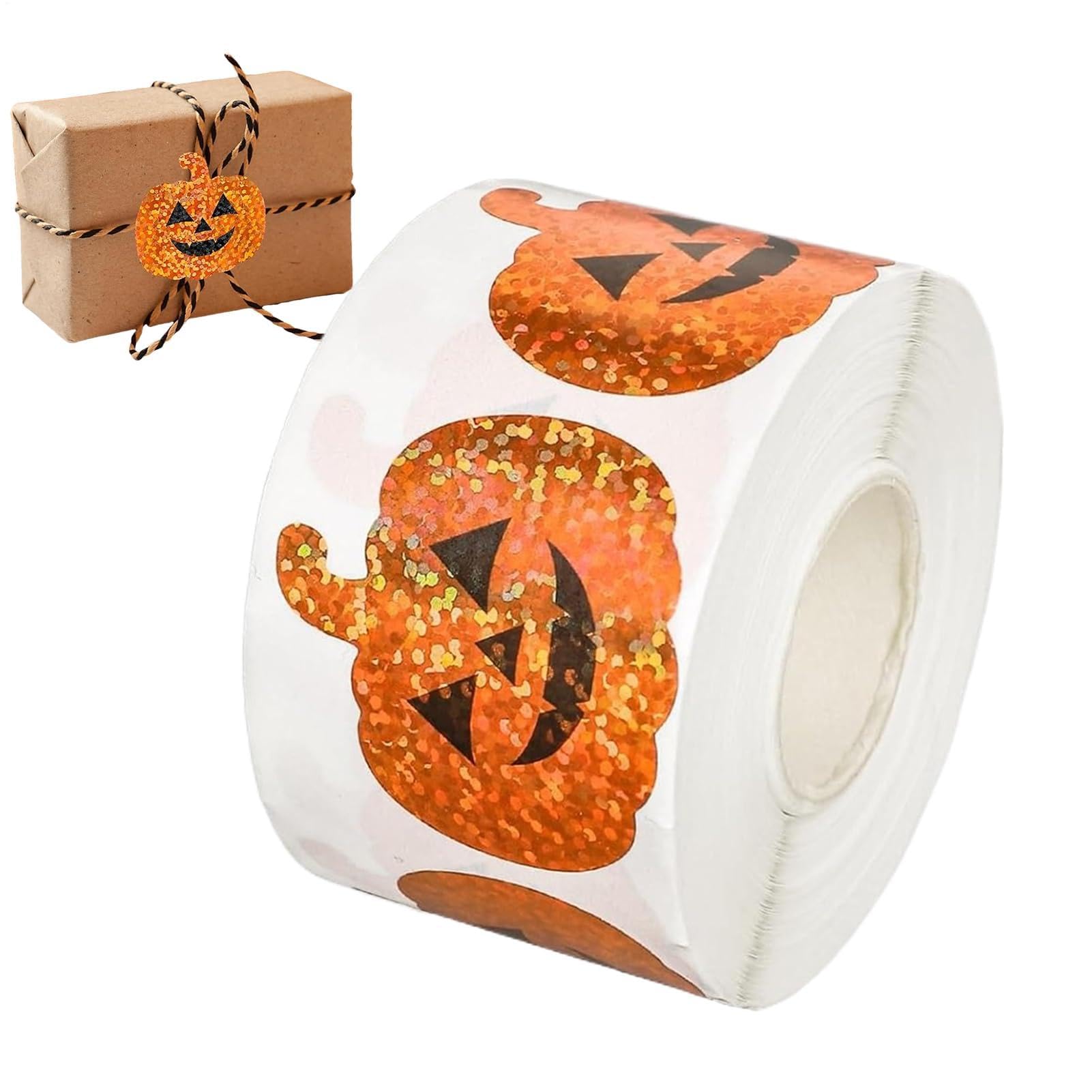 Naklejki Halloween Halloween Naklejki w Rolce z Dynią | 500 Sztuk Materialow Plastycznych Na Halloween Dla Dzieci I Mlodziezy Do Zabaw Kreatywnych Gier Klasowych Oraz Rzezbi