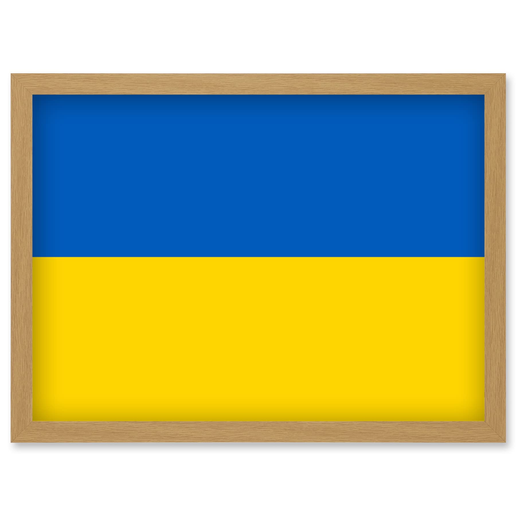 Artery8 Ukraine National Flag Patriotic Vexillology World Flags Country Region Poster Artwork Framed Wall Art Print A4