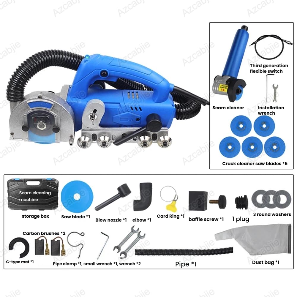 Herramienta eléctrica para quitar lechada, limpiador de juntas de azulejos de 1200 W con hoja de 100 mm para eliminar cemento viejo, agente de calafateo
