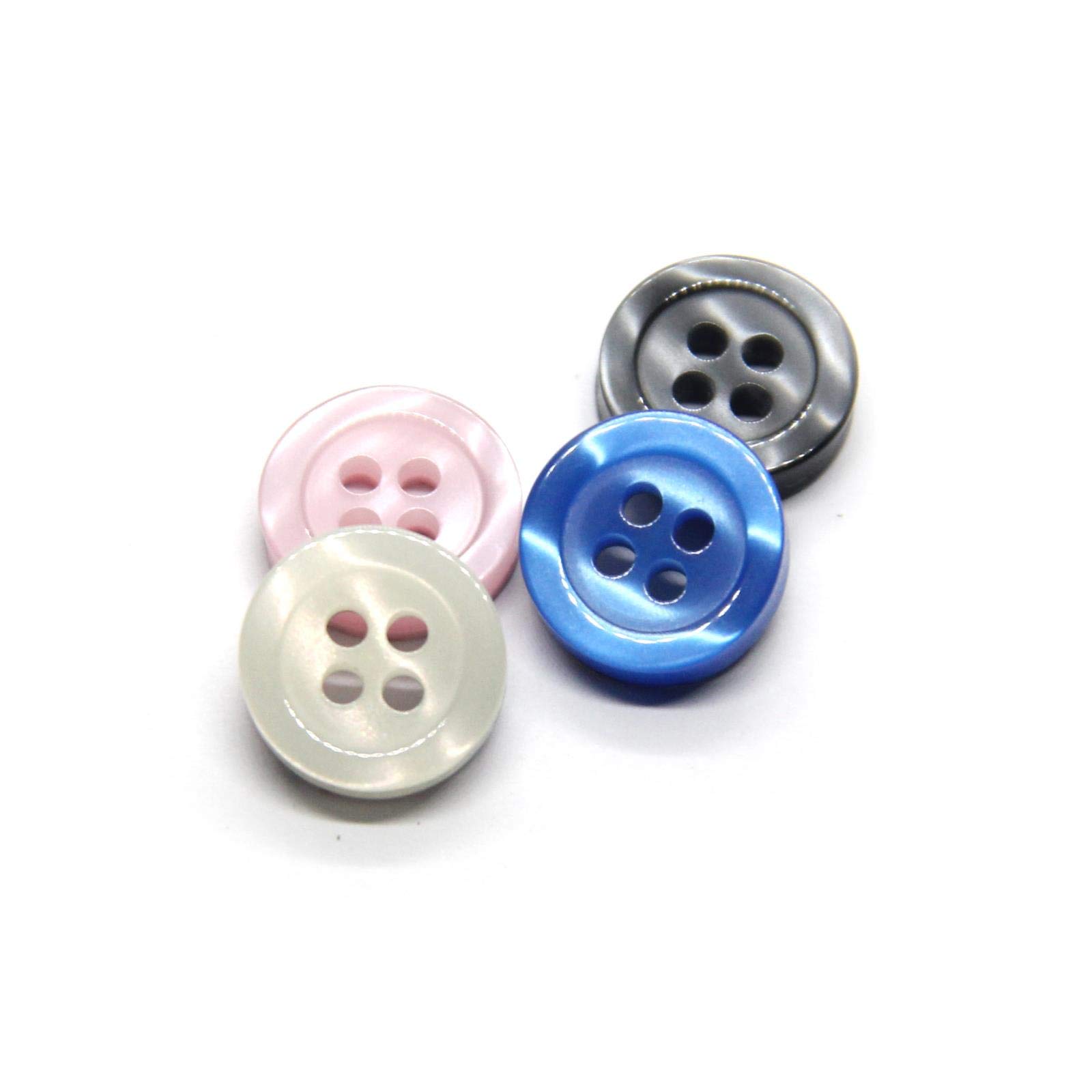 30 szt. 4-otworowe guziki z imitacji muszli żywicy do szycia koszul odzieżowych, ręcznie robione akcesoria DIY(Blue,11mm)