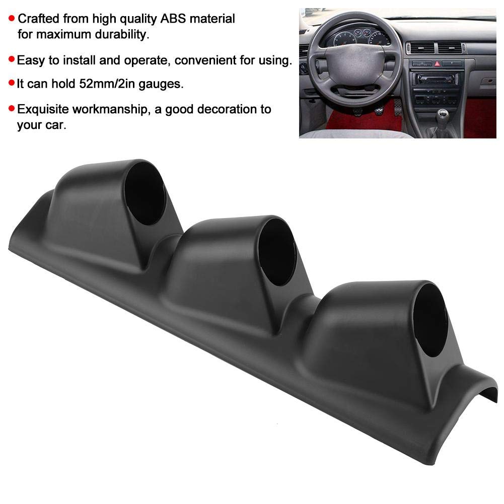 Cubierta de instrumentos modificada para automóvil, soporte de montaje de calibre triple de 3 orificios de 52 mm/2 pulgadas Pod medidor de tablero de automóvil para conducción a la izquierda