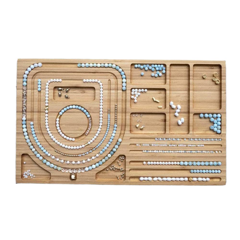 Wooden Bead Design Board Beading Jewelry Organizer Bracelet Design Tray for Jewelry Making Necklace Beading Jewelry DIY Mat Necklace Beading Tools