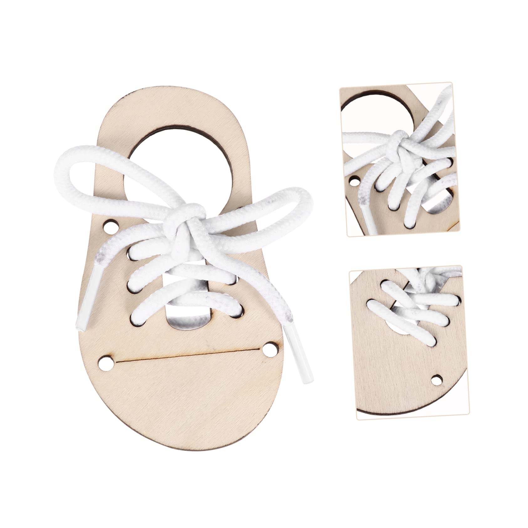 25sets Legno Non Rifinito Per Diy Forma Scarpe Corde Per Decorazioni e Graffiti Materiale Legno Naturale Per Attività Creative e Educative Per Ragazza