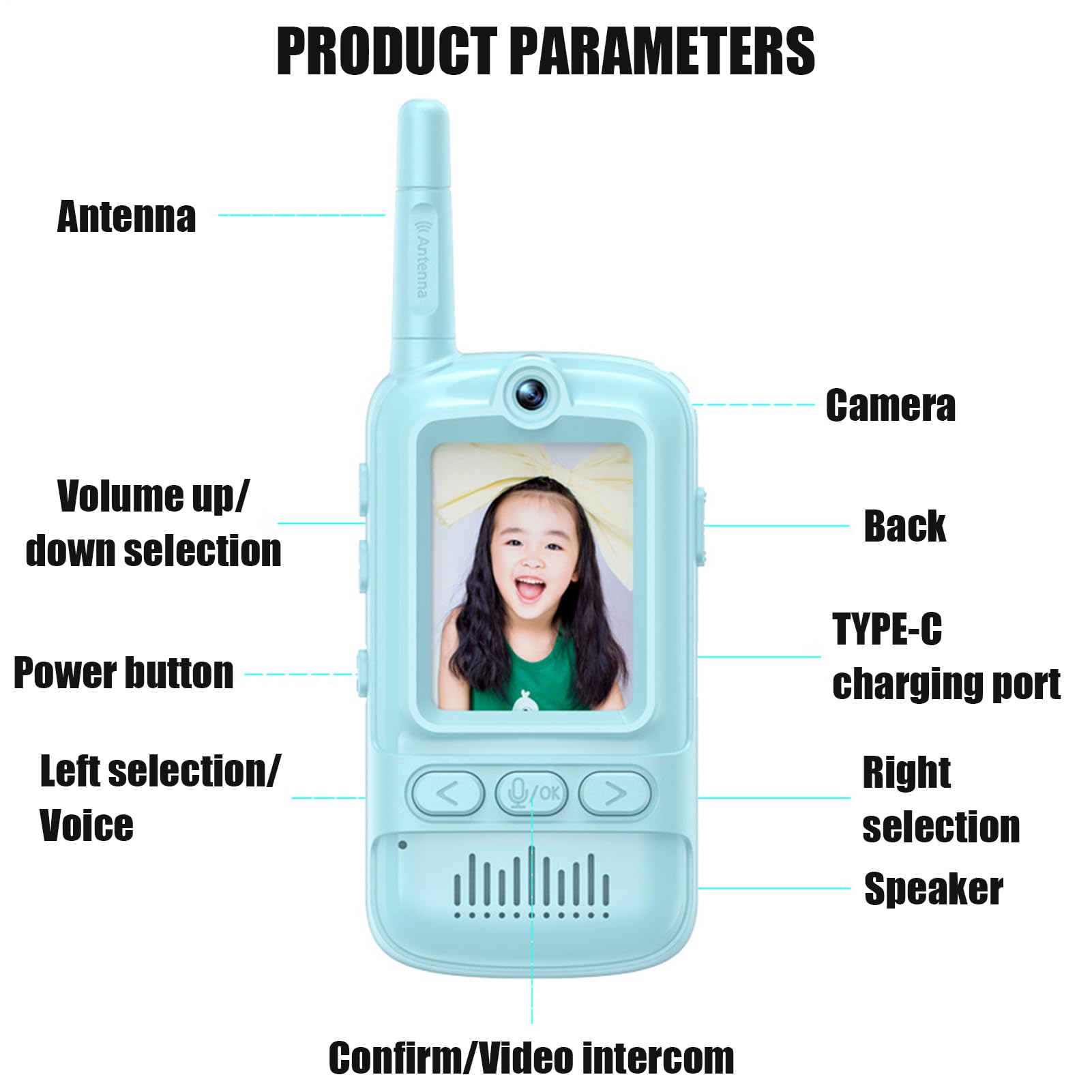 Walkie-Talkies Vidéo 2 Pièces Rechargeables Jouet Intérieur Extérieur