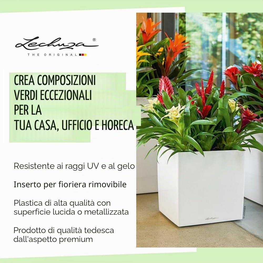 LECHUZA CUBE Premium 50 antracite metallizzato 16563