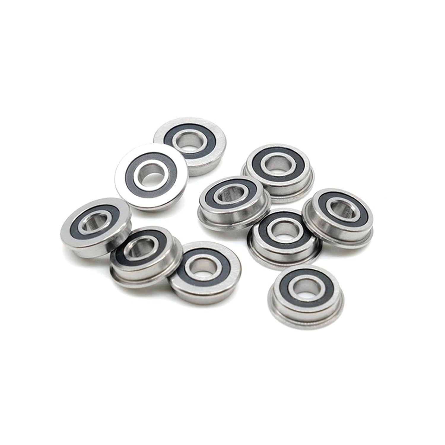 F695 2rs Flanged Bearing 5x13x4 Mm 10 Pcs