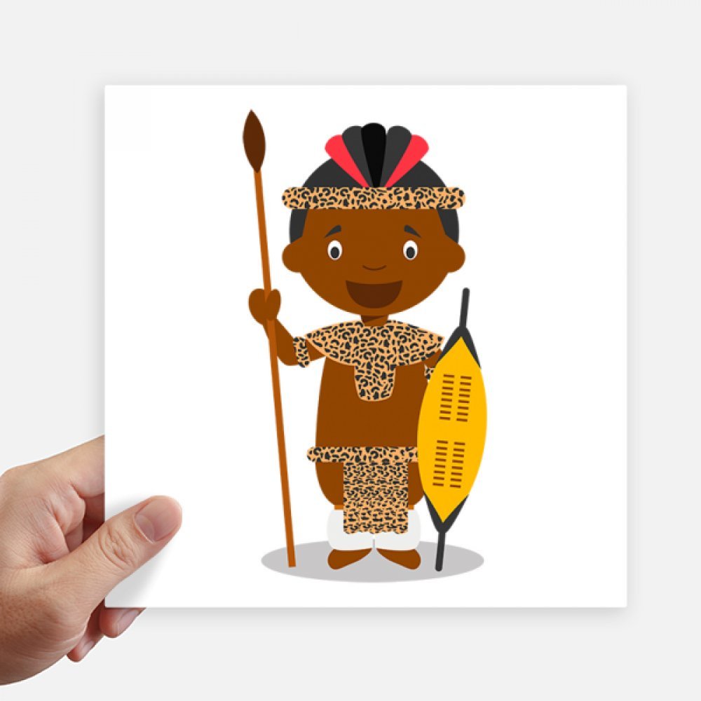 Autocollant carré Afrique du Sud 20cm lot de 4 stickers multicolores pour déco valise moto