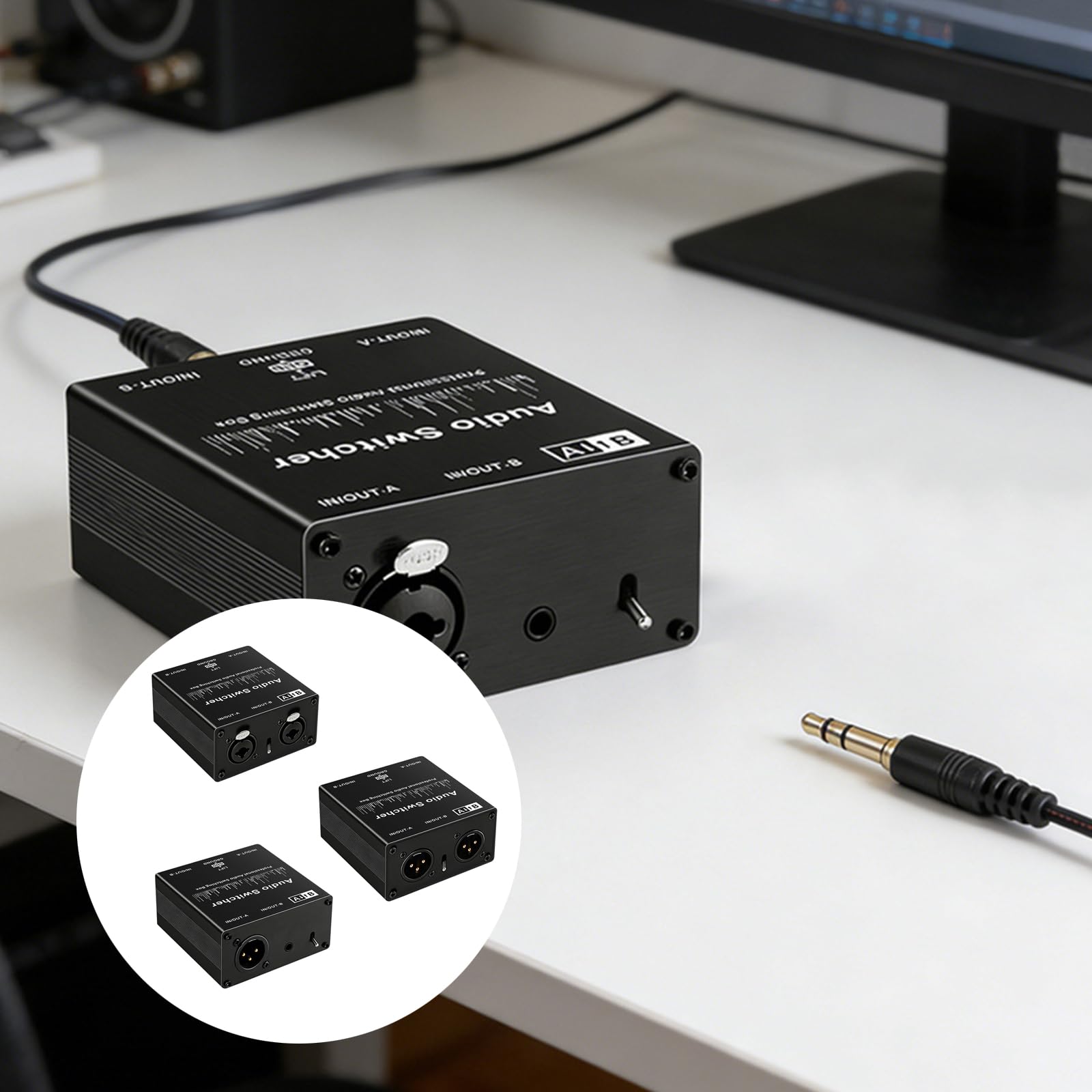 Selectores de sonido pasivos de estudio, conmutador de fuente de sonido para micrófonos rápidos y niveles de línea, conmutación de señales, fácil de usar, cambio de indicación profesional