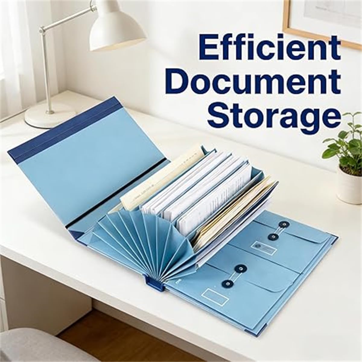 Organiseur de documents en accordéon – Dossier extensible en manille avec étiquettes et fermeture élastique, idéal pour passeports, certificats de naissance et documents importants (kaki + bleu + rose