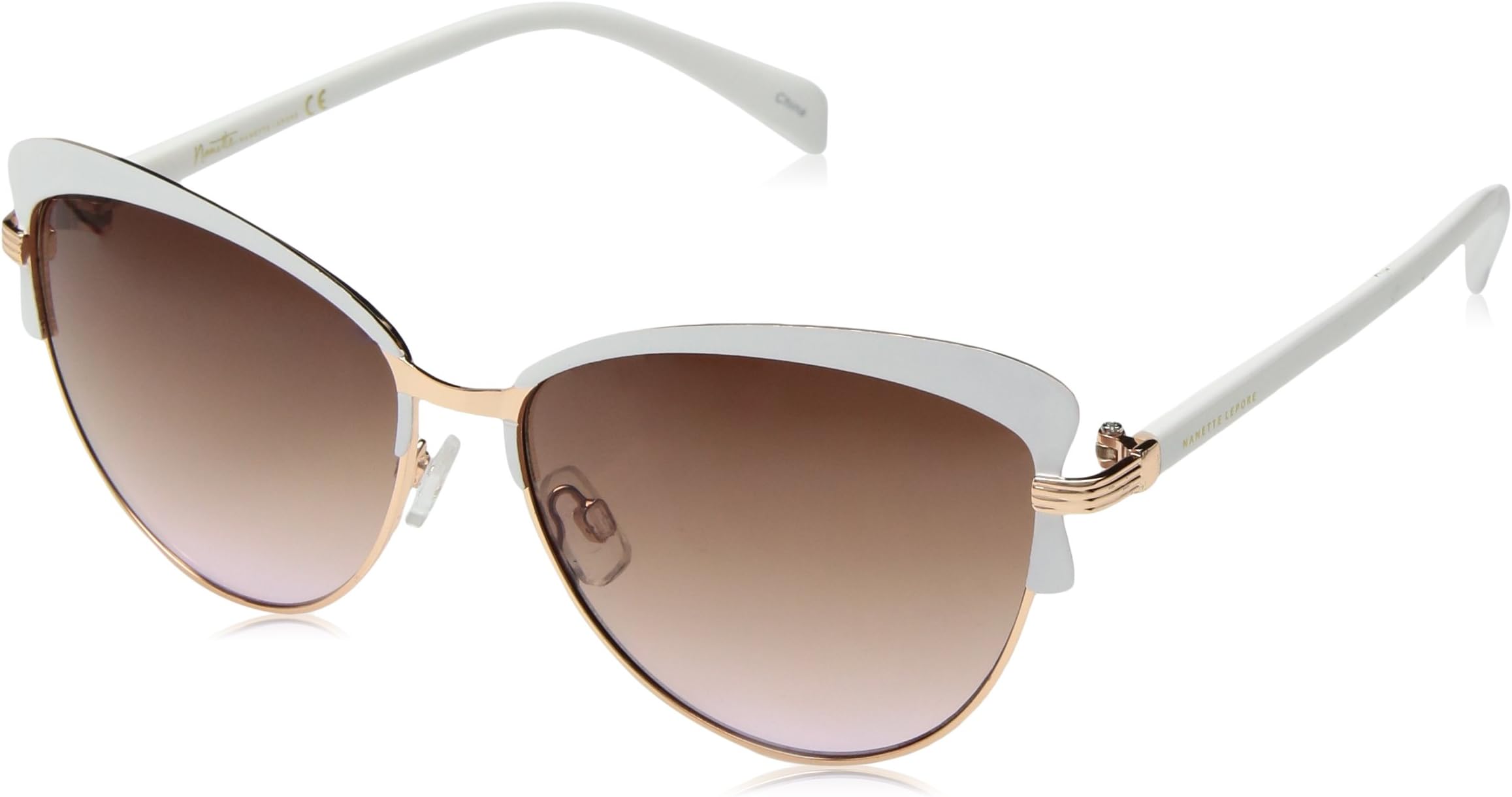 Nanette Nanette LeporeNN124 Metal UV Protective Women's Cat Eye Sunglasses. Fashionable Gifts for Her, 57 mm