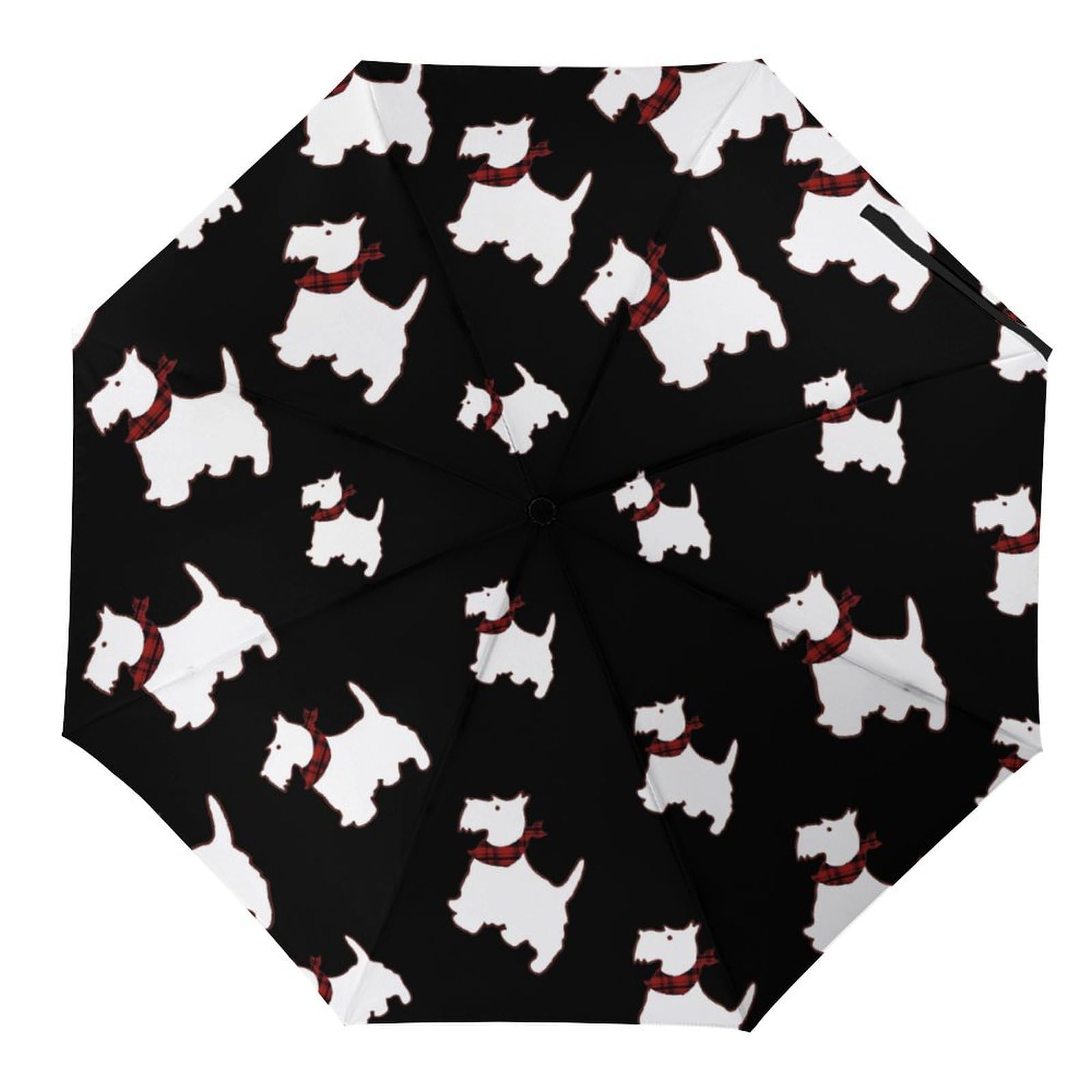 SMAZDFXX Scottie Dog Travel Umbrella For UV Rain Windproof Folding Umbrellas Portable Funny