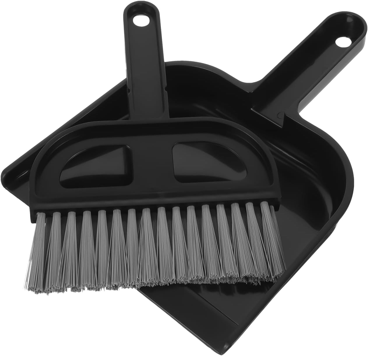SHINEOFI Mini Desktop Cleaning Brush Small Broom and Dustpan Set for Keyboard Crumbs and Desk Surface Cleanup Compact Handheld Black Brush for Home and Office Use 8.46X6.29X0.78In