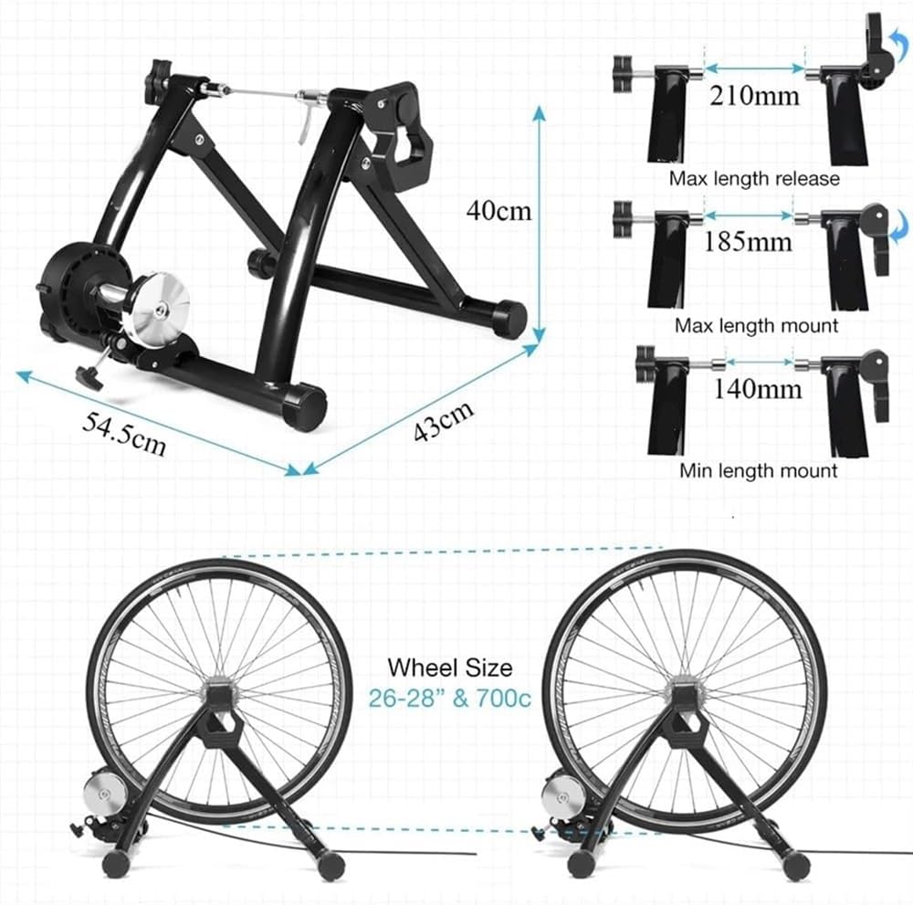 Stationärer Fahrradständer for Indoor-Reiten, Radfahren, magnetischer Fahrradtrainer-Ständer for Indoor-Übungen, zusammenklappbarer intelligenter Fahrradtrainer, Fahrradtrainer-Ständer for 26-28 Zoll,