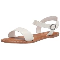 Amazon Essentials Sandali con Fibbia e Due Cinturini Donna, Bianco, 39.5 EU