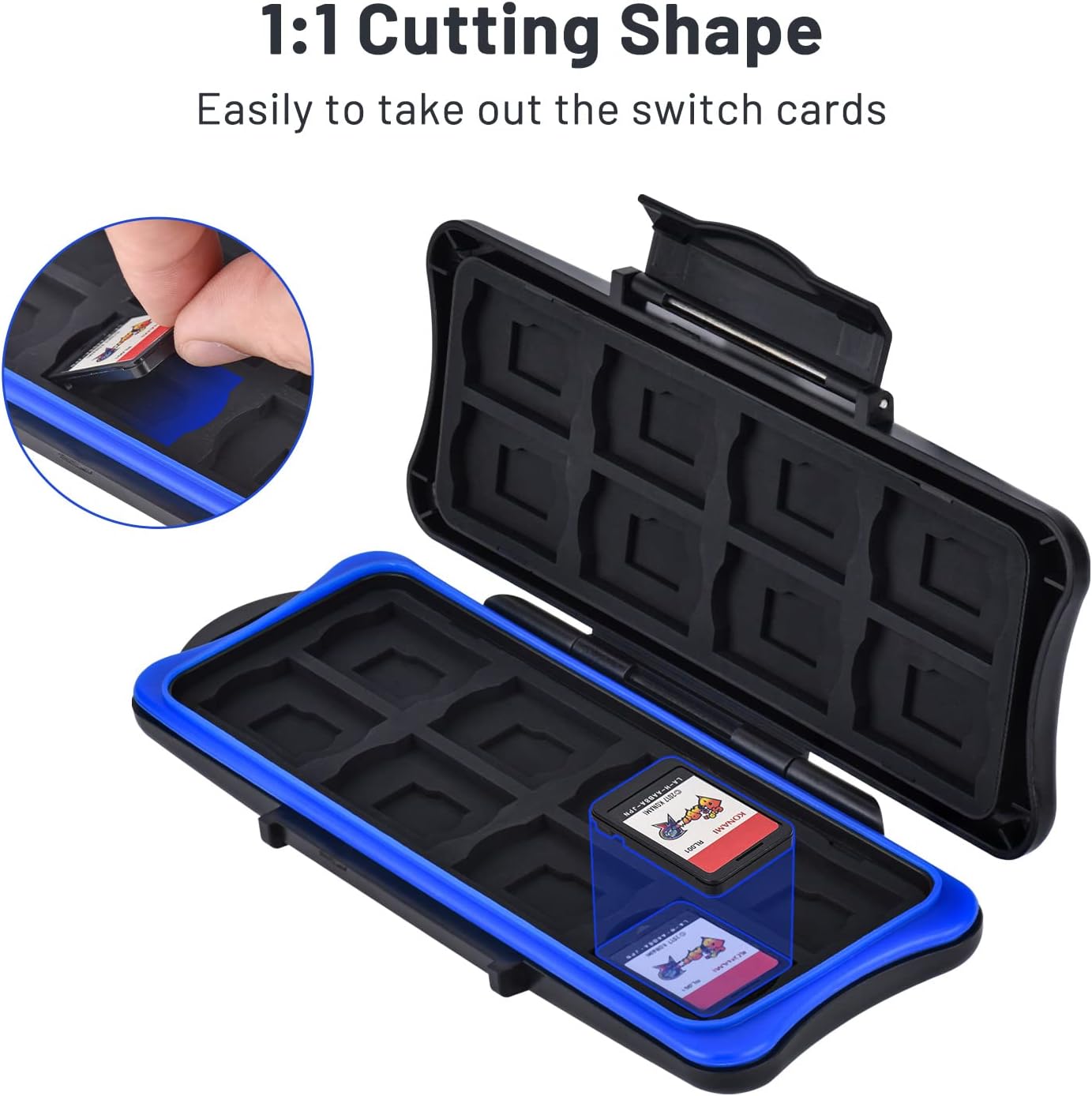 Switch Game Holder, Younik Switch Game Card Case Compatible with NS Switch, Portable Game Memory Card Storage with 16 Card Slots, 16 Micro SD Cards Holder