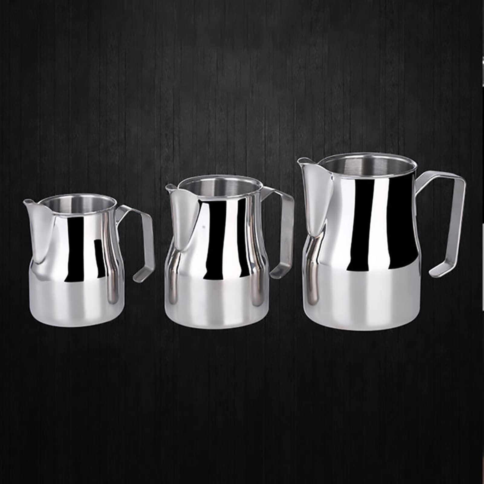 Pot À Lait Pichets de Mousse de Lait, pichets de Lait Professionnel en Acier Inoxydable avec Bec Arrondi, 350/550 / 750ml Pichet à Lait (Color : 550ml)