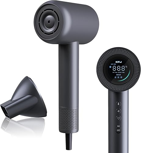 Secador de pelo iónico de 1500 W, potente secador de pelo de 110,000 RPM para secado rápido, ligero y compacto con control térmico para el hogar y