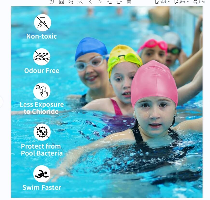 Nepfaivy Kids Swimming Cap Waterproof, Updated Size Silicone Swimming Hat Kids - Image 4