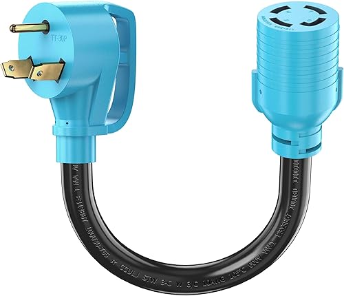 CircleCord NEMA TT-30P a L14-30R Cable adaptador de 30 amperios 3 clavijas a 4 clavijas adaptador de interruptor de transferencia de generador caja