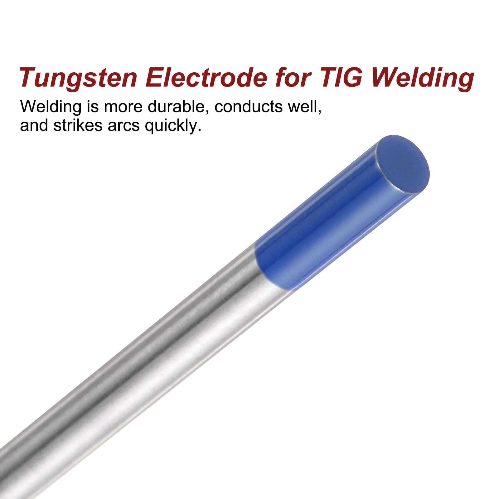 QUARKZMAN 10 Piezas De Electrodos De Tungsteno Para Soldadura TIG 1/8" X 7" 1.8-2.2% Lantano Para Soldadura De Acero Inoxidable, Soldadura De Aleación Magnesio Manufacturera, Azul WL20