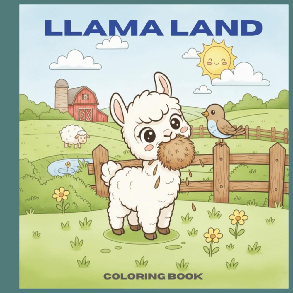 Llama Land – Happy Farm Adventures Coloring Book