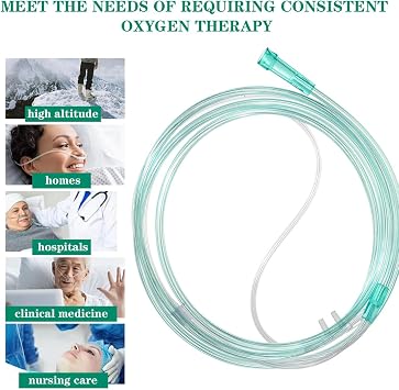 Soft Oxygen Nasal Cannula with Tubing 4 PCS 2M for Long Term Oxygen Therapy Patients