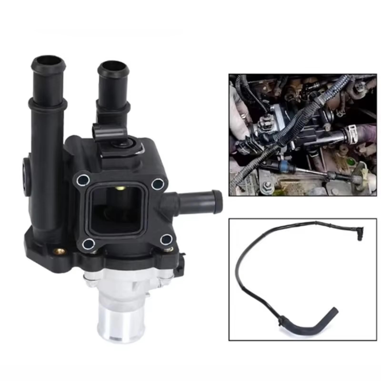 Montaż termostatu samochodowego obudowa termostatu silnika samochodowego z wężem rurowym 96984103 do Chevroleta do Sonic do Cruze do Tracker 1,6 l 25192228 55569809