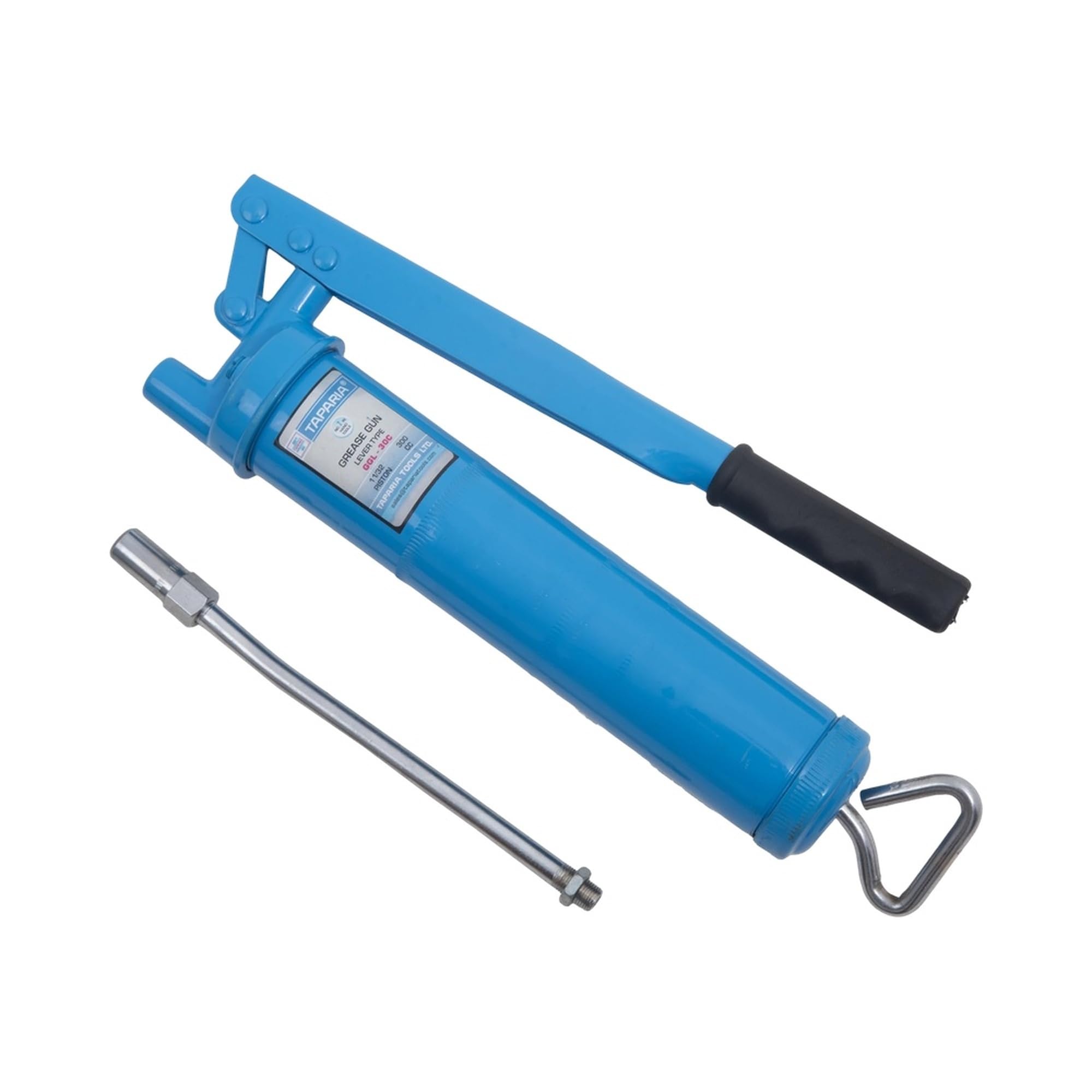 Taparia GGL 30C Heavy-Duty Grease Gun Barrel with Four-Jaw Coupler (300 CC, 5000 PSI, 11/32 Piston Size)-Soft Grip Handles, High-Pressure Industrial Lubrication Tool-Steel Barrel with Aluminum Head-image-17