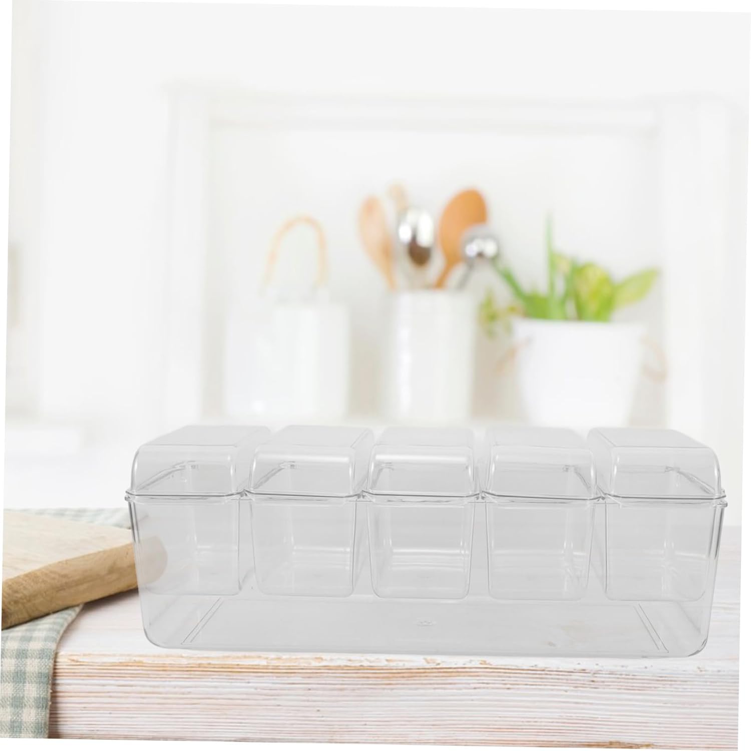 Condiment Container Compartment Serving Tray for Fruits and Salads Multi-use Dispenser Tongs and Forks for Home and Outdoor Parties