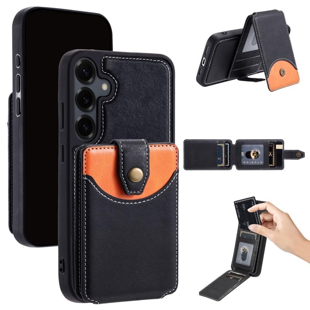 Generic Étui compatible avec Redmi Note 11 4G (couleur : noir) Portefeuille Poche pour carte en cuir Étui à rabat magnétique