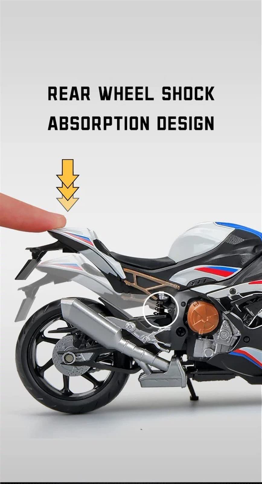 Modello 1:12 Per BMW S1000RR In Lega Modello Di Auto Diecast Giocattoli Per I Ragazzi Regalo Compleanno Per Collezione(White)