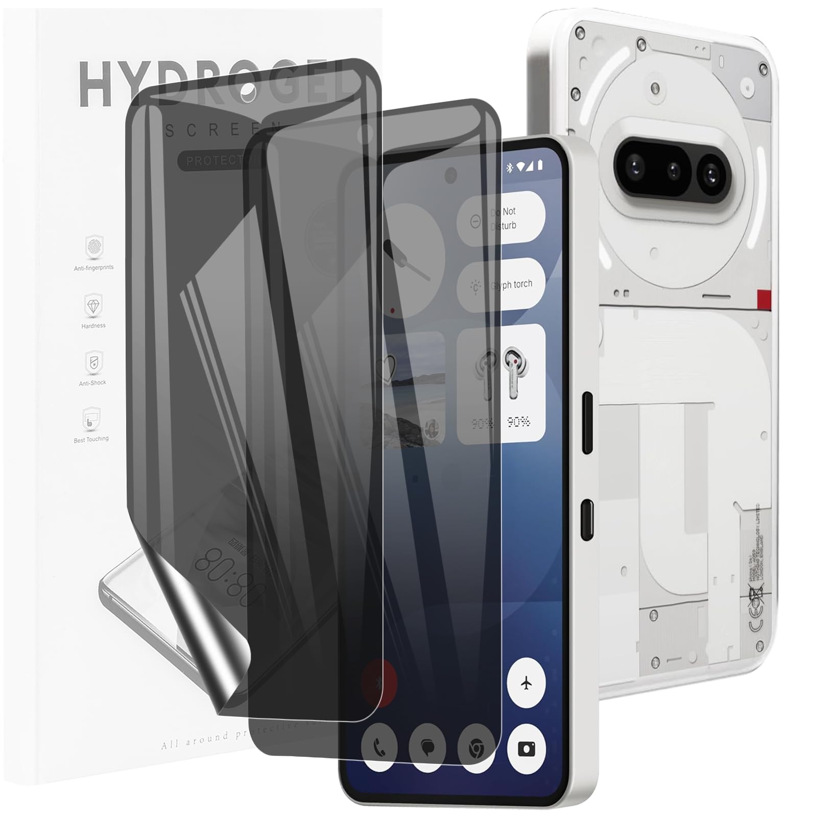 Hhfcryst Pellicola Idrogel Protettiva per Nothing Phone (2), 3 Pezzi HD Trasparente Morbido TPU Protezioni per Lo Schermo(Non Vetro Temperato