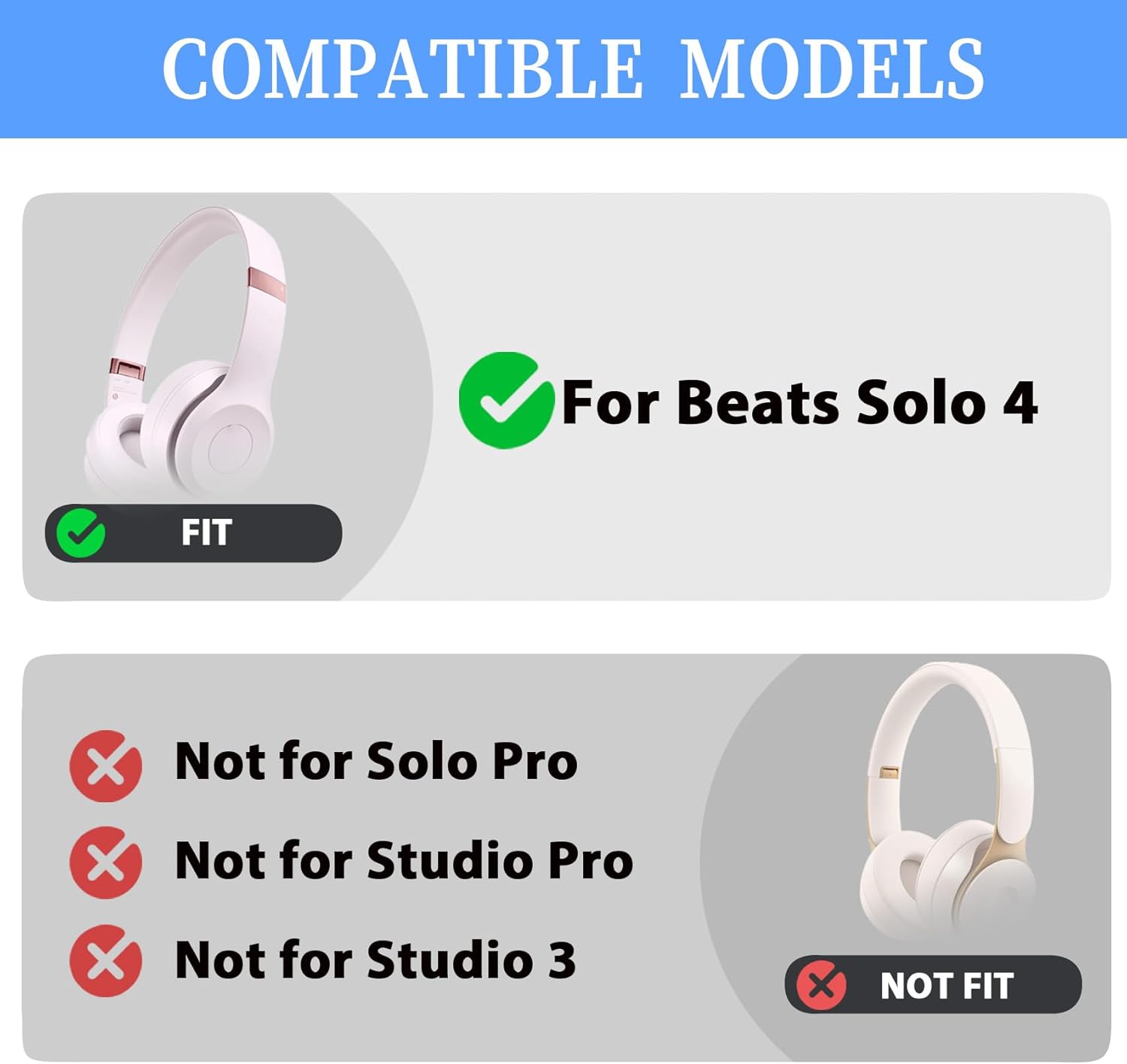Solo 4 Replacement Headband & Hinge Replacement for Beats Solo 4 Headphone,Durable Parts Accessories Repair Kit Set(Cloud Pink)