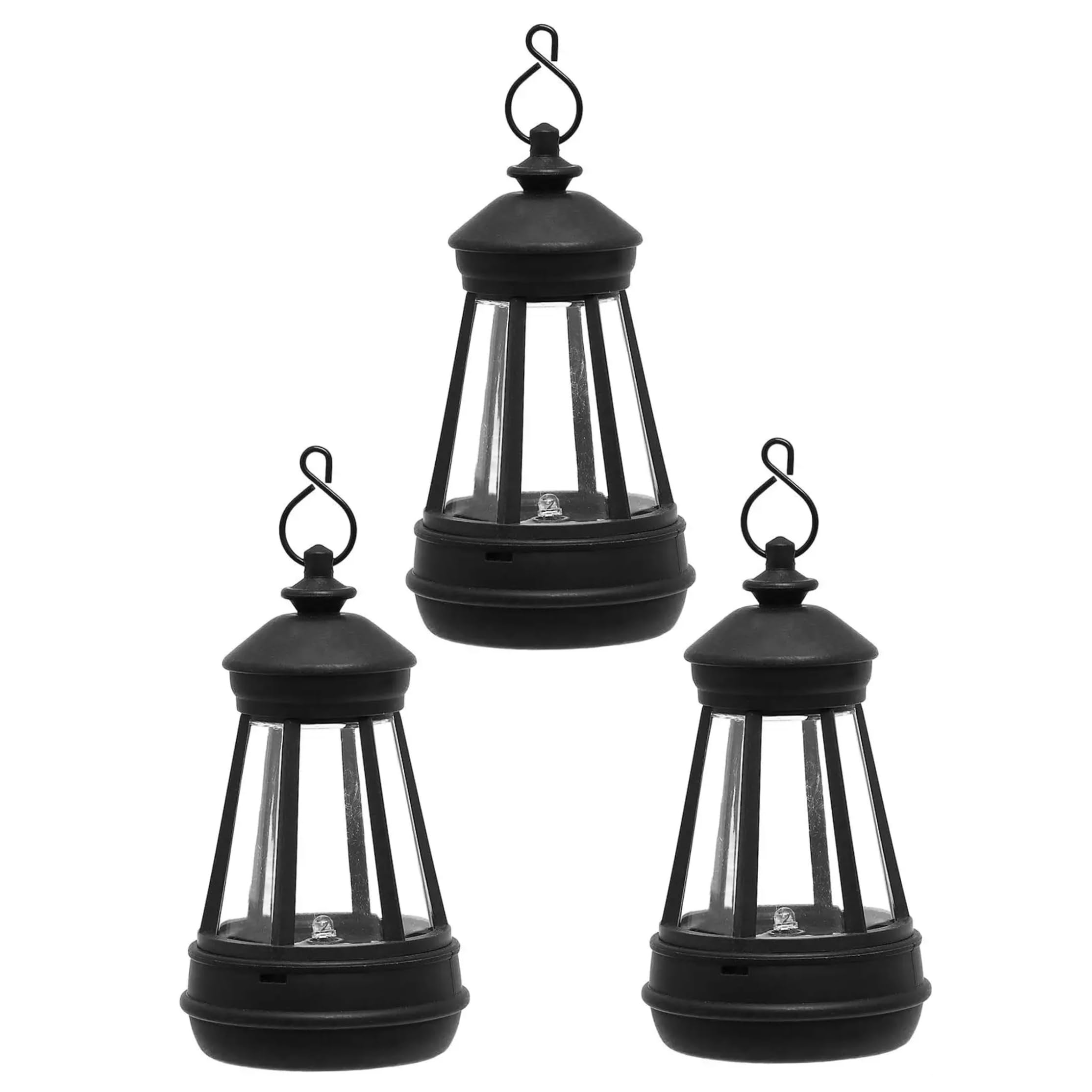 Tsawntd Hanging Solar Lantern, 3 Pack Hanging Solar Lanterns - Ip65 Waterproof, Auto Light-Sensing LED Outdoor Garden Lights, Large Bulb Design Power Lantern Small