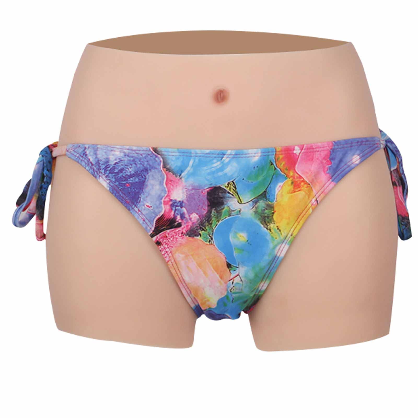 RTIA Silicone Fake Vaginal Panty Butt Enhancer Underwear Sissy Panties Men Boxer Briefs for Crossdresser Transgender Ladyboy