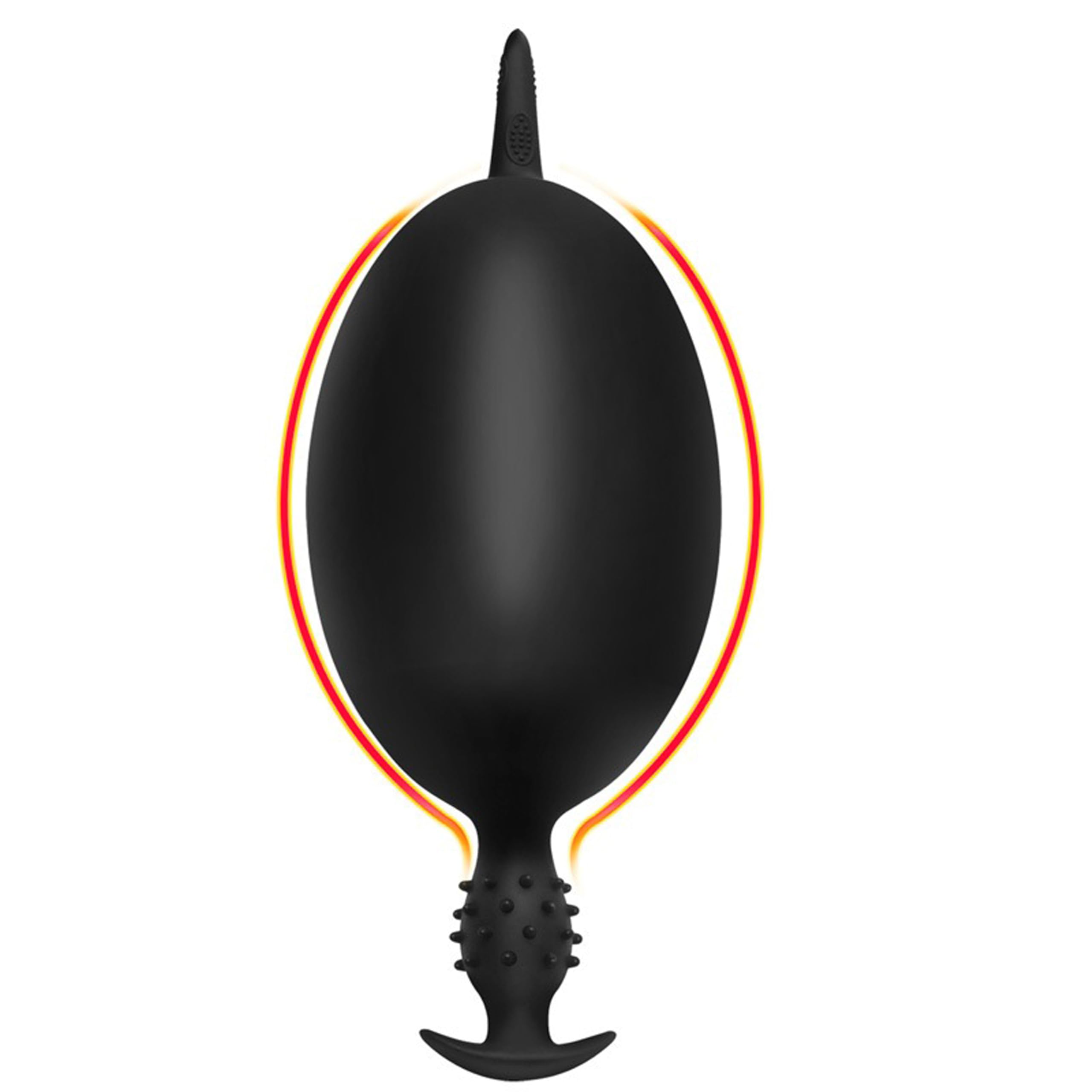 FOPS Plug Anale Gonfiabile per Uomo Donna 25-34cm Divaricatore Anale XL Silicone Nero Sex Toy per Stimolazione Profonda Regolabile D22-12