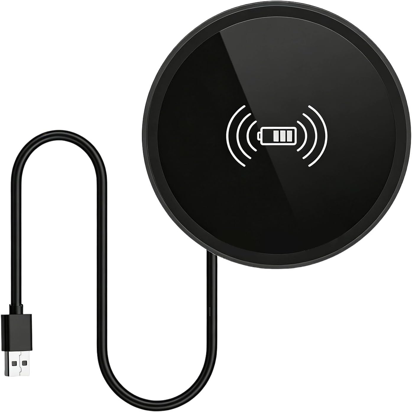 Invisible Under-Desk Wireless Charger-Sleek, Invisible Wireless Charger Under Desk, Invisible Wireless Chargers, Fast Charging, Space-Saving, Compatible All Phone, Self-Charging Surface (Black)